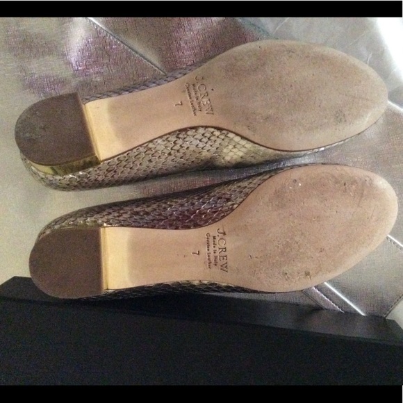 JCREW Collection Metallic Janey Snake Skin EUC 7 - Picture 6 of 8
